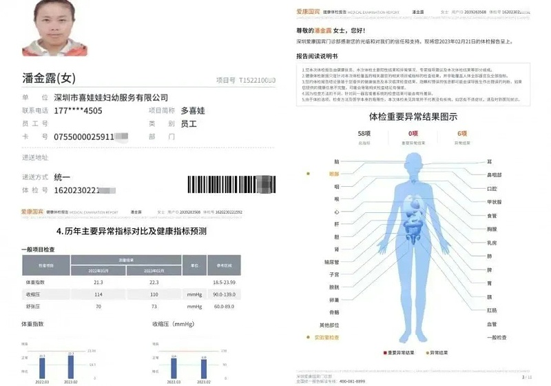 多喜娃月嫂体检报告