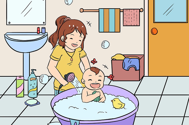 给宝宝洗澡